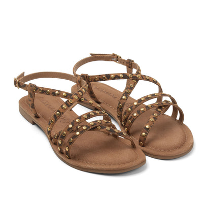 Tova Dames Sandalen Suede Leopard