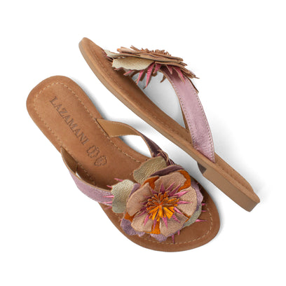 Hilde Dames Teenslippers Leer Rose