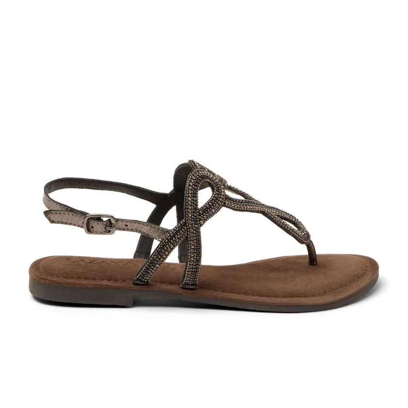 Luus Dames Sandalen Leer Pewter