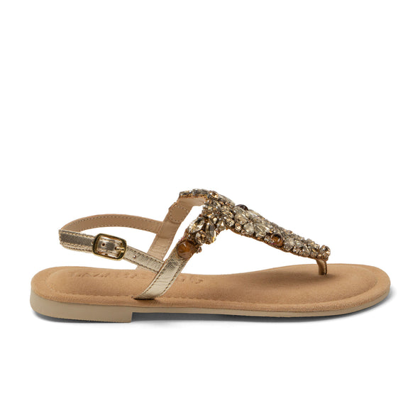 Sil Dames Sandalen Leer Gold Sil Dames Sandalen Leer Gold