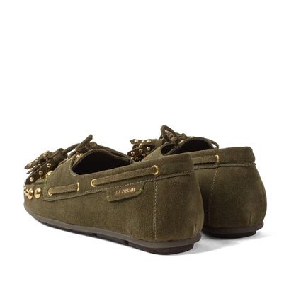 Stella Dames Mocassins Suede Green