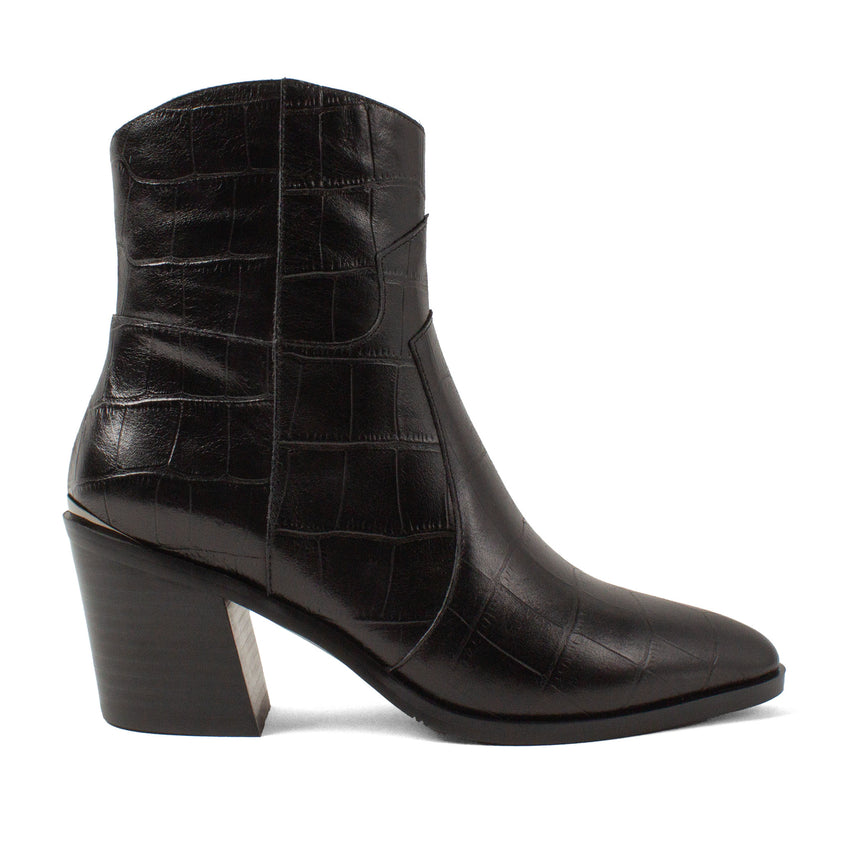 Ot Dames Enkellaarsjes Leer Black