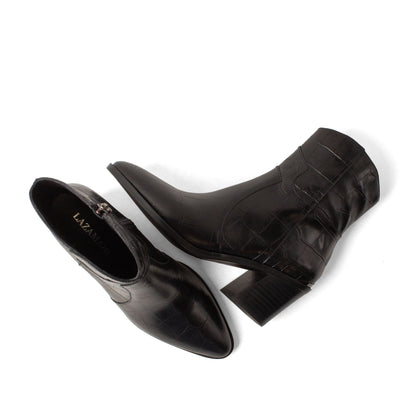 Ot Dames Enkellaarsjes Leer Black