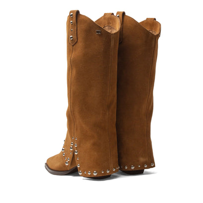 Jane Dames Laarzen Suede Cognac