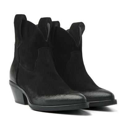 Gigi Dames Enkellaarsjes Suede Black