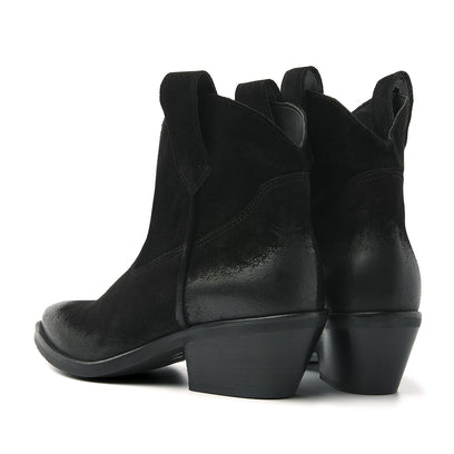 Gigi Dames Enkellaarsjes Suede Black
