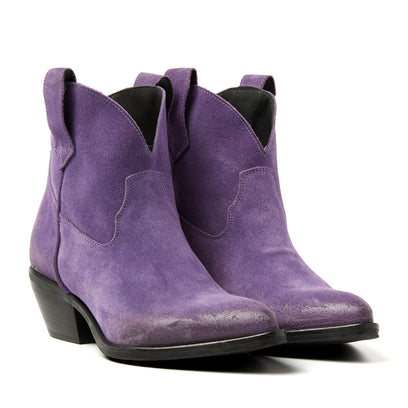 Gigi Dames Enkellaarsjes Suede Lavender