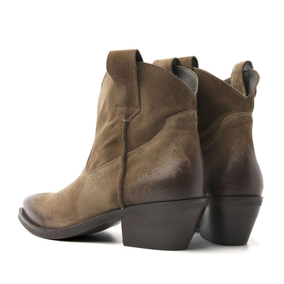 Gigi Dames Enkellaarsjes Suede Sand