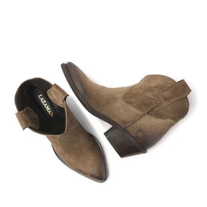 Gigi Dames Enkellaarsjes Suede Sand