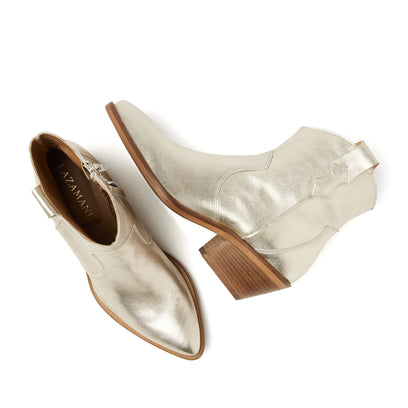 Arianna Leren Dames Enkellaarsjes Gold