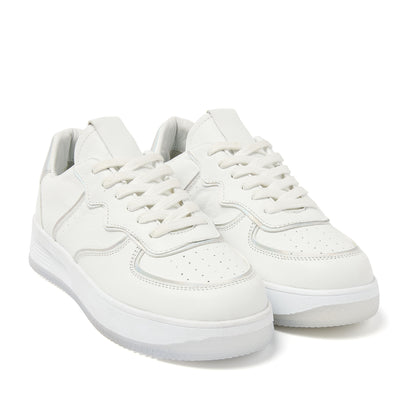 Barcelona Leren Dames Sneakers Silver