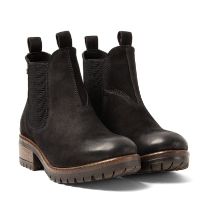 Lia Dames Chelsea Boots Leer Black