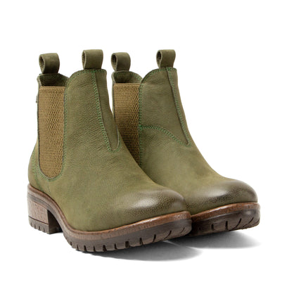 Lia Dames Chelsea Boots Leer Green