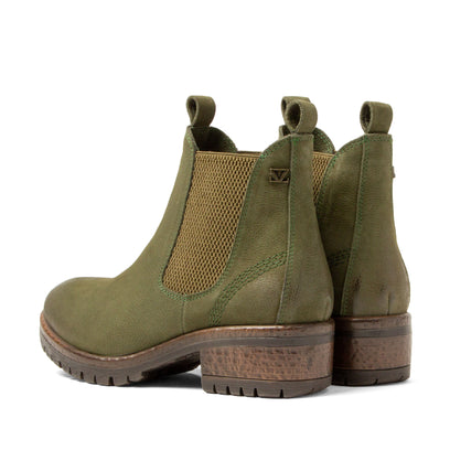 Lia Dames Chelsea Boots Leer Green