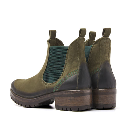 Lia Dames Chelsea Boots Leer Green