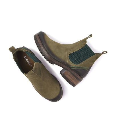 Lia Dames Chelsea Boots Leer Green