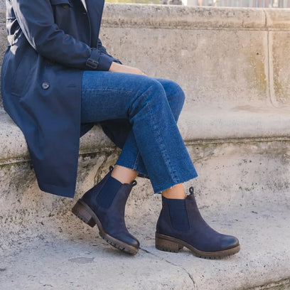 Lia Dames Chelsea Boots Leer Jeans