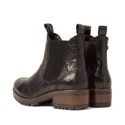 Ria Dames Chelsea Boots Leer Black