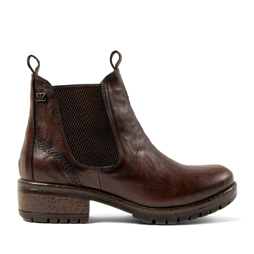 Ria Dames Chelsea Boots Leer Brown