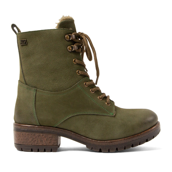 Kia Dames Veterboots Leer Green Kia Dames Veterboots Leer Green