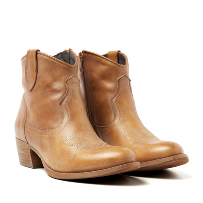Fleur Dames Western Boots Leer Cognac