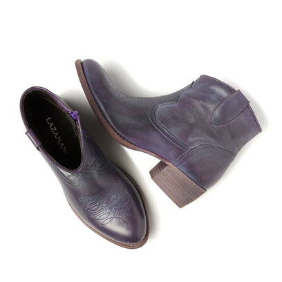 Fleur Dames Western Boots Leer Purple