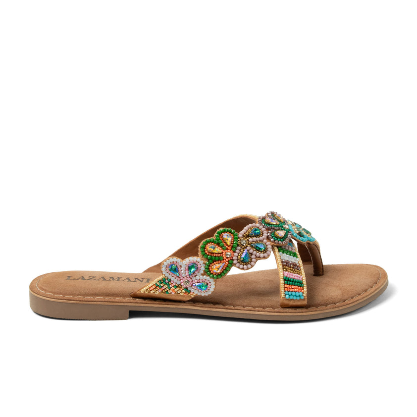 Perla Dames Slippers Leer Multi