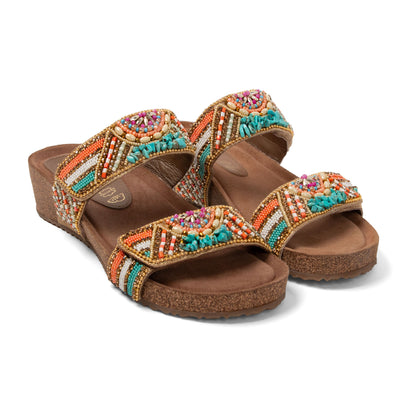 Sol Dames Slippers Leer Multi