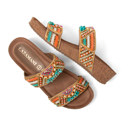 Sol Dames Slippers Leer Multi