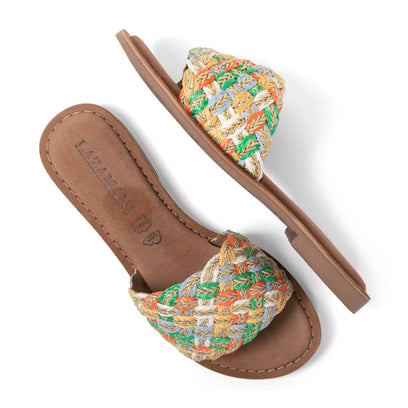 Zita Dames Slippers Raffia Multi