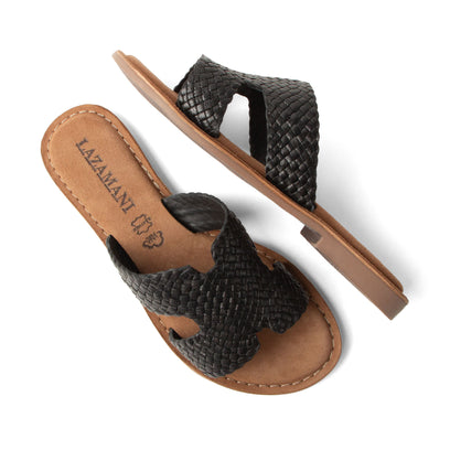 Flor Dames Slippers Leer Black