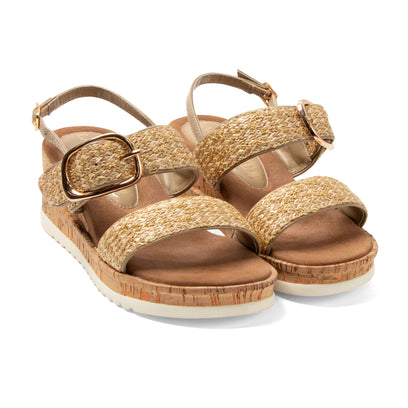 Carla Dames Sandalen Raffia Gold