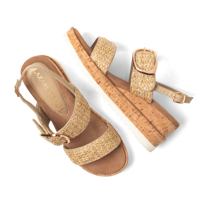 Carla Dames Sandalen Raffia Gold