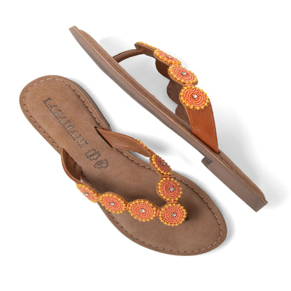 Luna Dames Slippers Leer Apricot