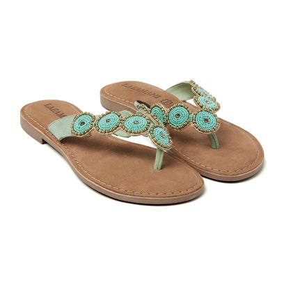 Luna Suede Dames Slippers Aqua