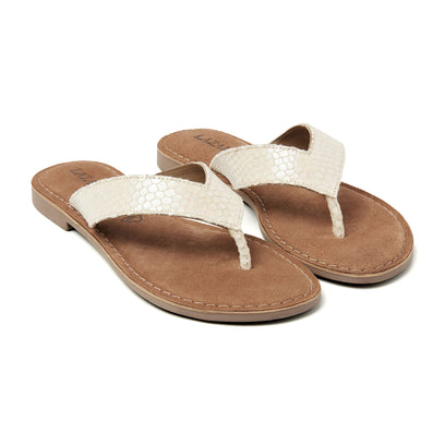 Dames Slippers Leer 75-478 Off-White