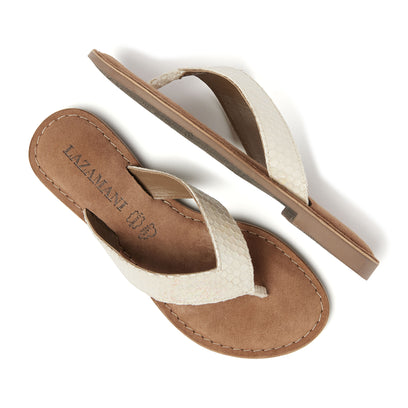 Dames Slippers Leer 75-478 Off-White