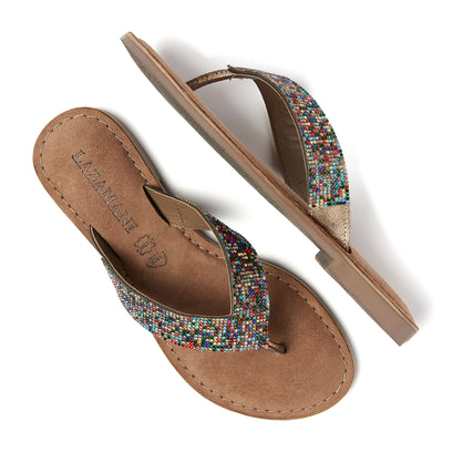 Ilja Dames Slippers Leer Multi