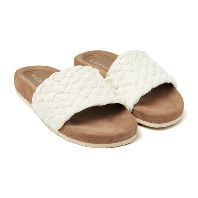 Dames Slippers Raffia 75.860 Off-White