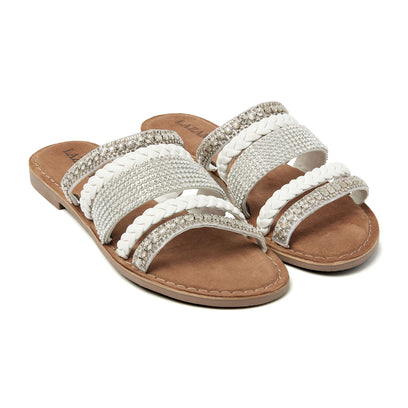 Dames Slippers Leer 75.879 White