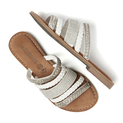 Dames Slippers Leer 75.879 White