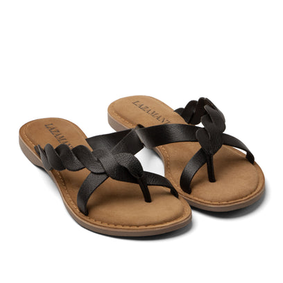 Avi Dames Teenslippers Leer Black