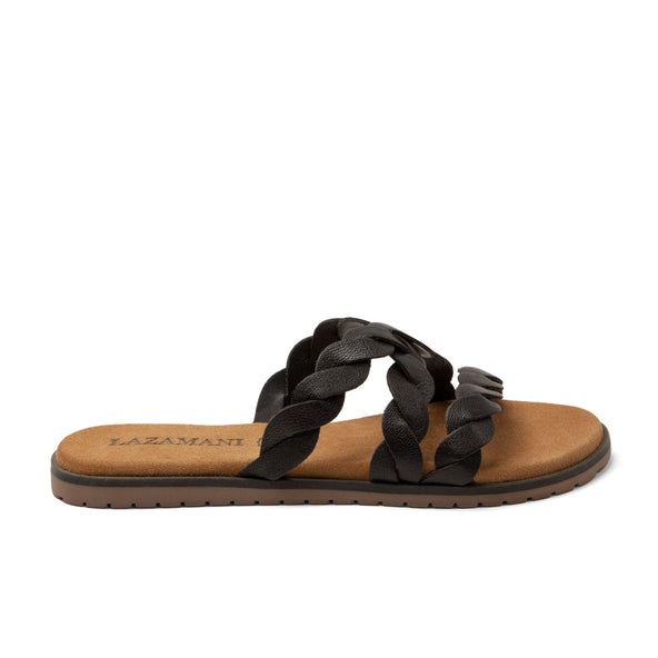 Edsi Dames Slippers Leer Black Edsi Dames Slippers Leer Black