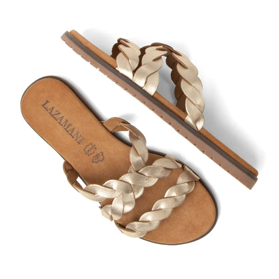 Edsi Dames Slippers Leer Gold