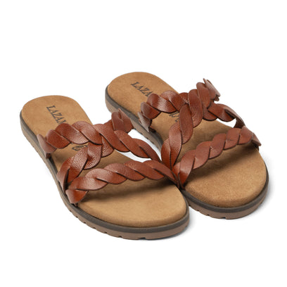 Edsi Dames Slippers Leer Tan