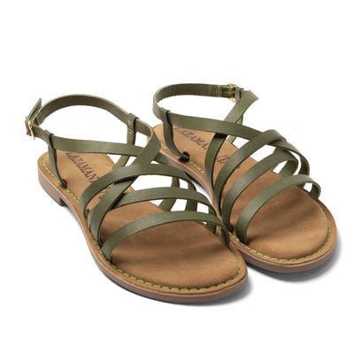 Zuza Dames Sandalen Leer Green