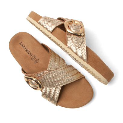 Kaja Dames Slippers Leer Gold
