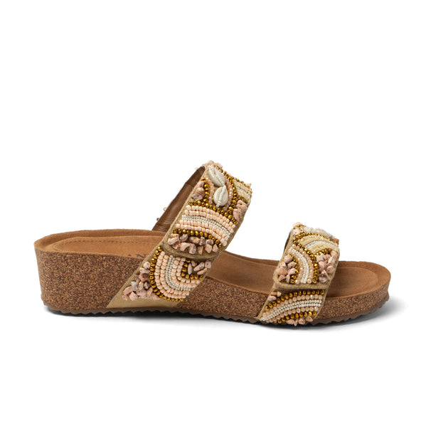 Dagmar Dames Slippers Leer Beige Dagmar Dames Slippers Leer Beige