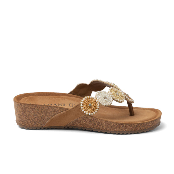 Mare Dames Teenslippers Suede Beige Mare Dames Teenslippers Suede Beige