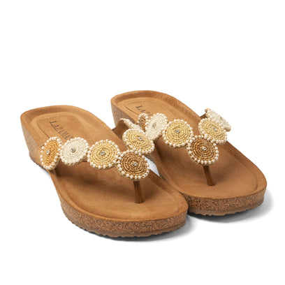 Mare Dames Teenslippers Suede Beige